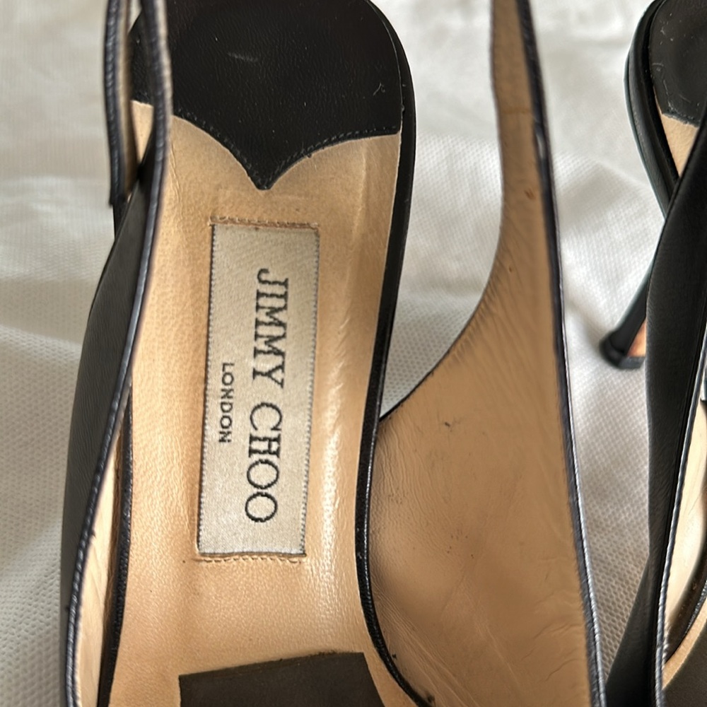 JIMMY CHOO leather buckle sling back - Picture 2 of 9